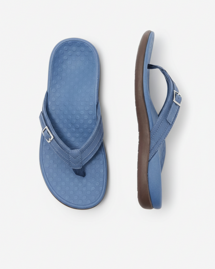 Tongs décontractées pour femmes - Sandales d'été à lanières avec boucle décorative