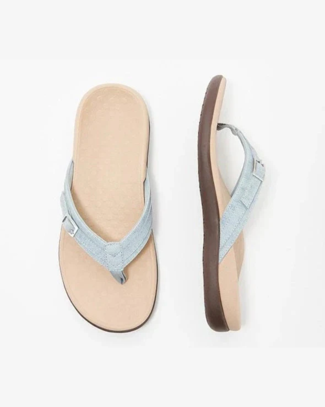 Tongs décontractées pour femmes - Sandales d'été à lanières avec boucle décorative