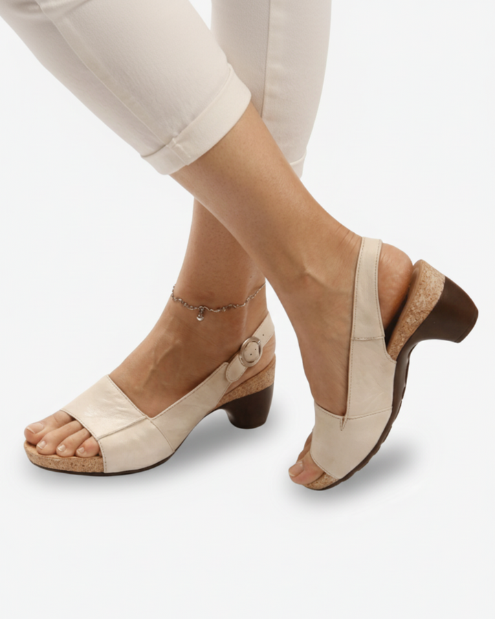 Sandales slingback à petit talon pour femme, décontractées, à bout ouvert