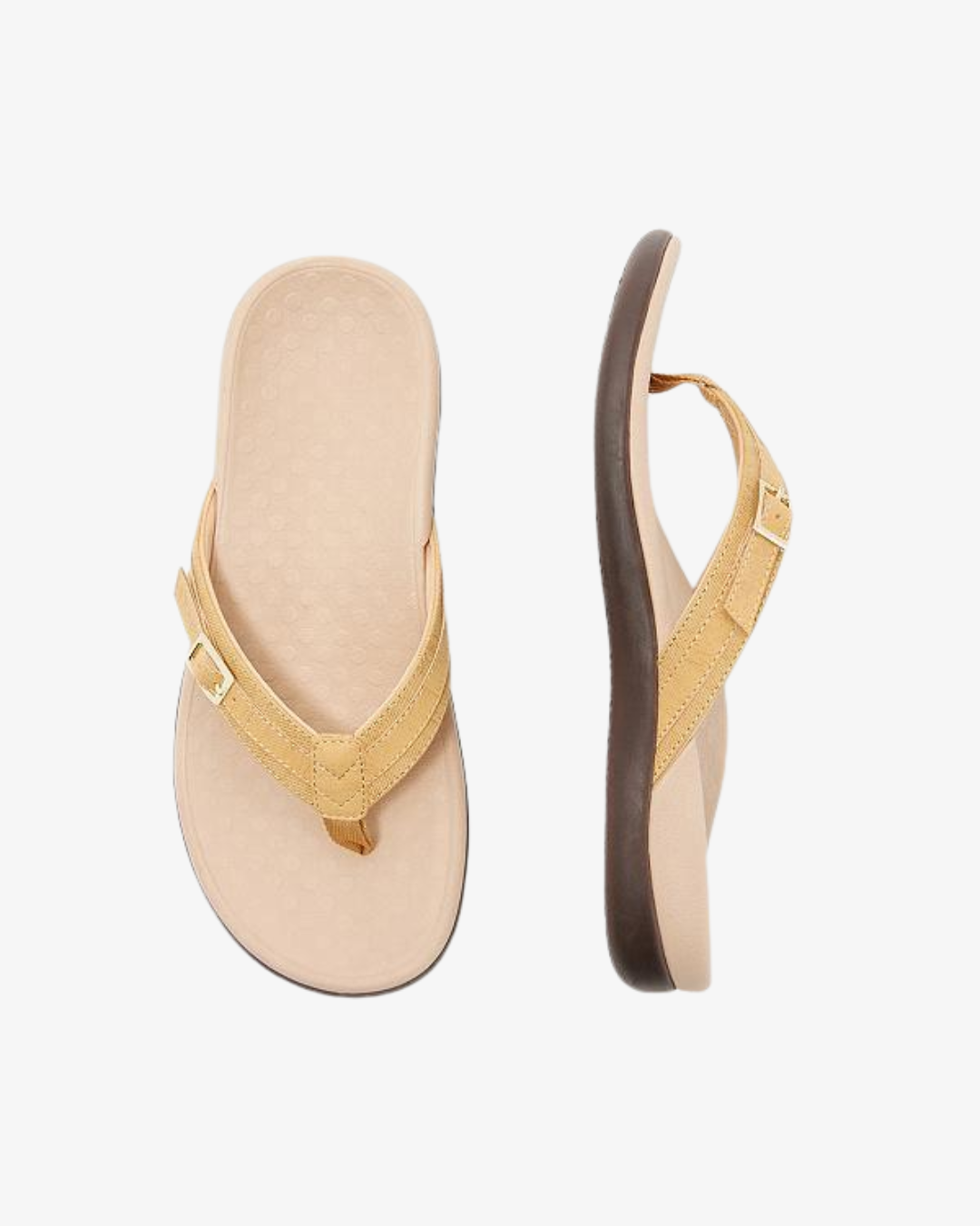 Tongs décontractées pour femmes - Sandales d'été à lanières avec boucle décorative