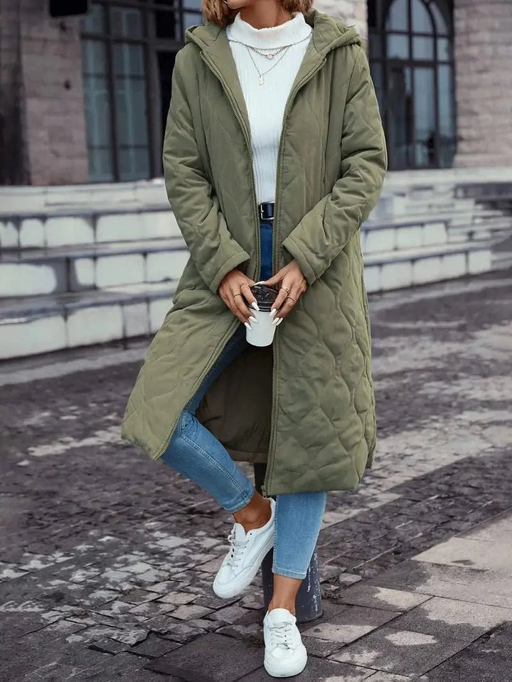 Manteau mi-long femme chaud coupe élégante polyvalente hiver