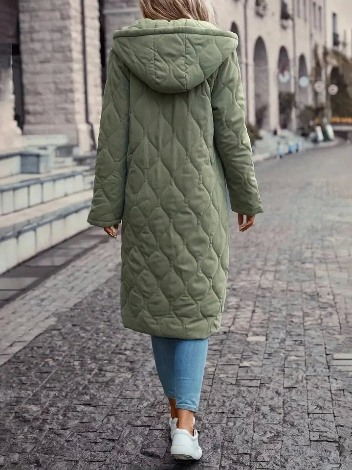 Manteau mi-long femme chaud coupe élégante polyvalente hiver