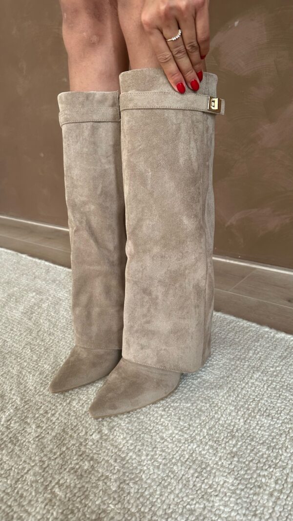 Bottes femme haut de genou talon bloc confortable fermeture éclair
