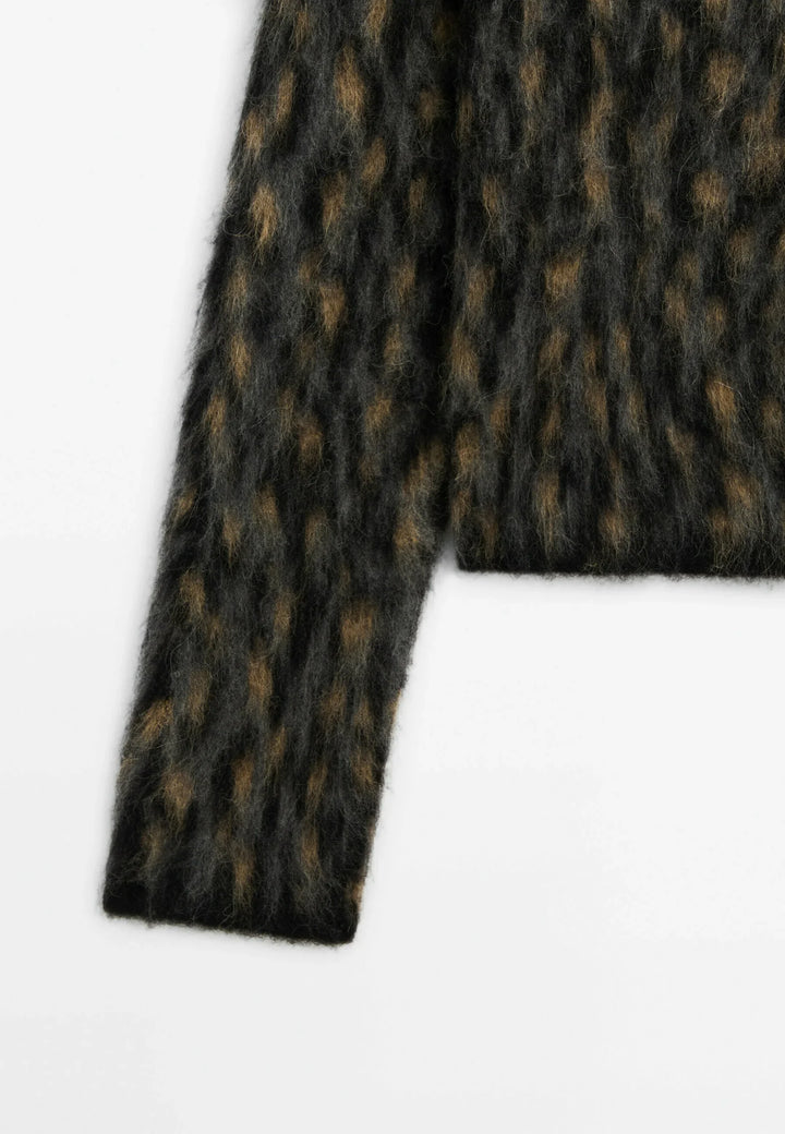 Cardigan femme laine alpaga col rond boutonné coupe polyvalente