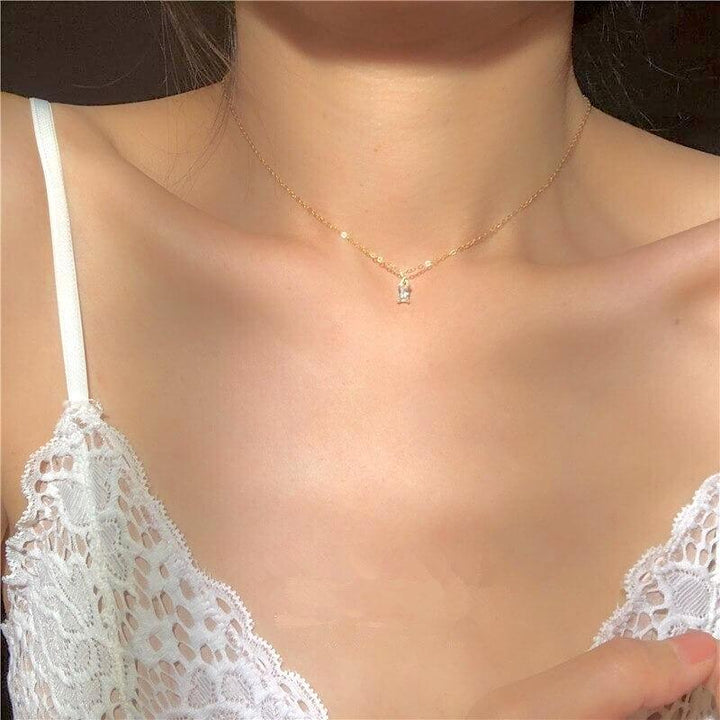 Liora Gold-Plated Diamond Pendant – Elegant Minimalist Necklace for Women
