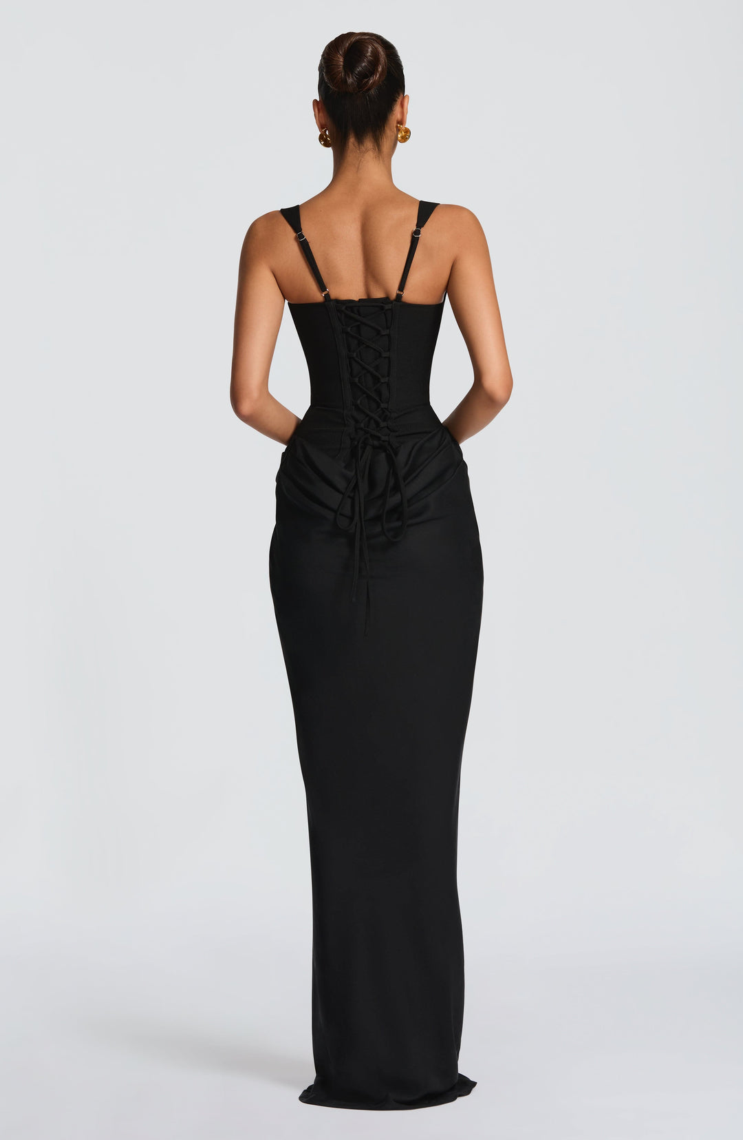 Robe longue bodycon femme coupe ajustée maxi tissu extensible élégant