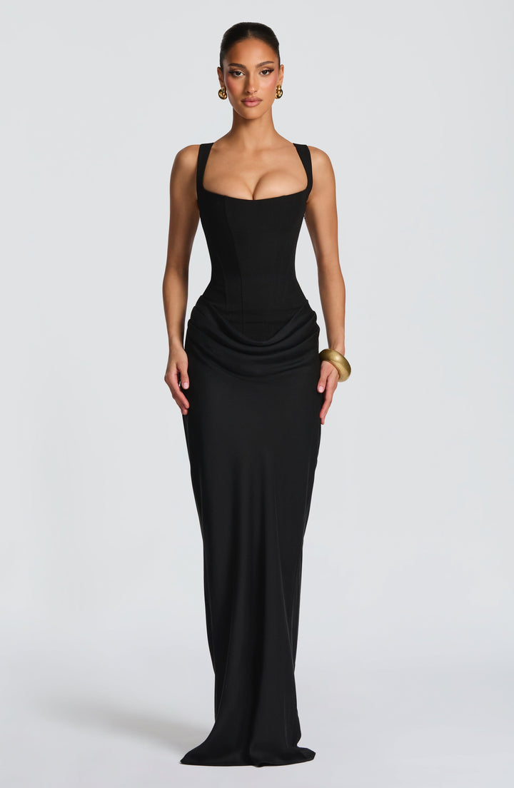 Robe longue bodycon femme coupe ajustée maxi tissu extensible élégant