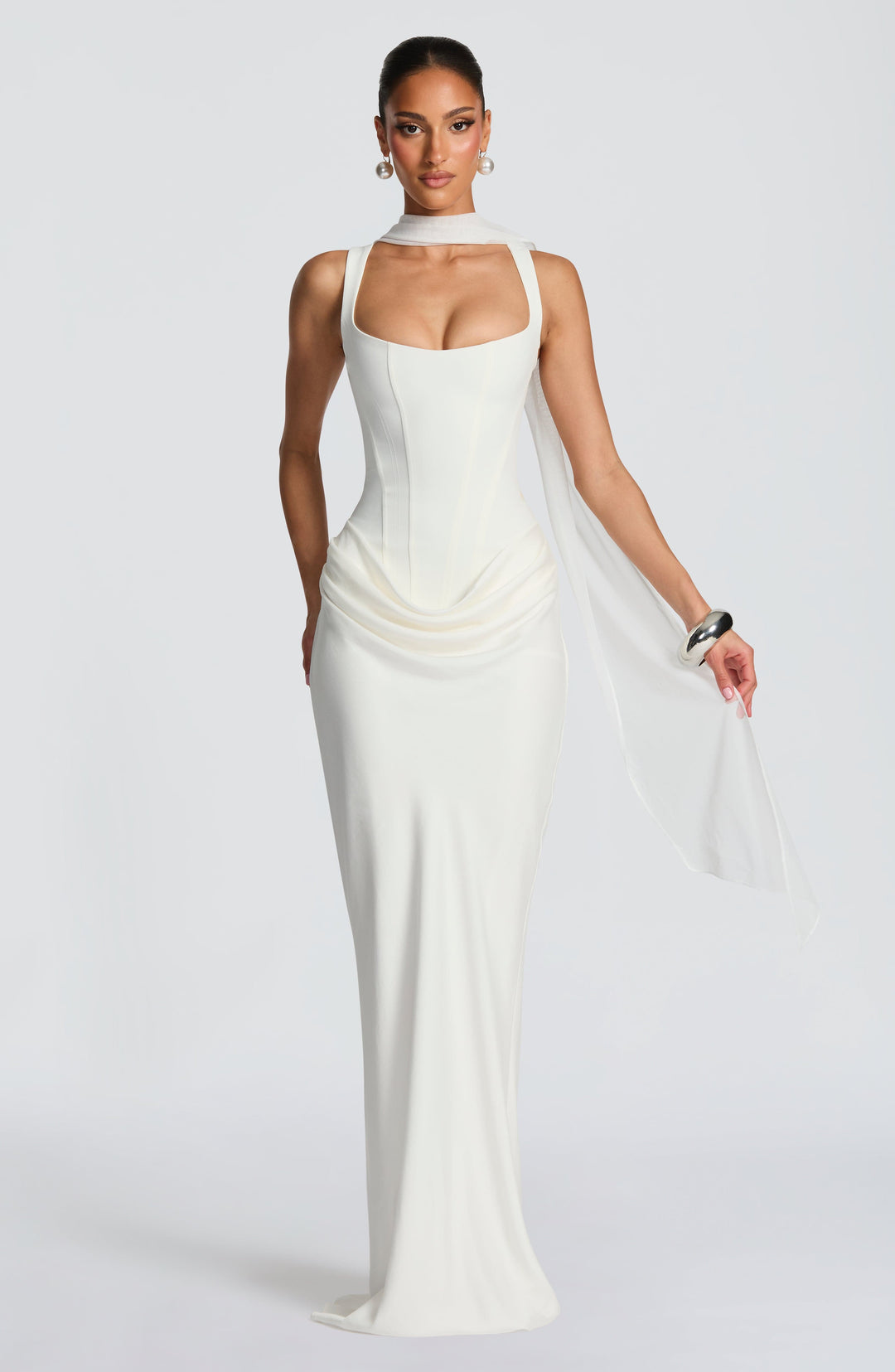 Robe longue bodycon femme coupe ajustée maxi tissu extensible élégant