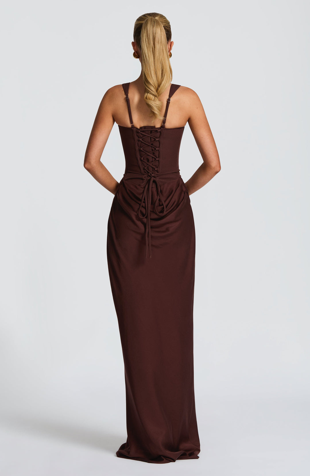 Robe longue bodycon femme coupe ajustée maxi tissu extensible élégant