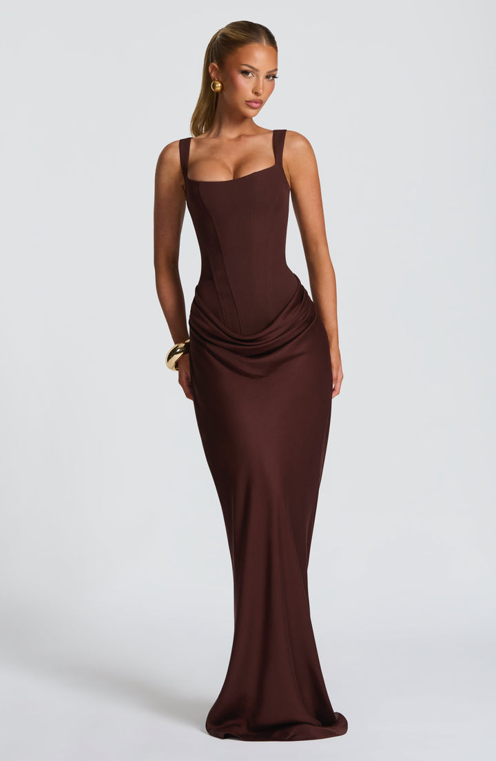 Robe longue bodycon femme coupe ajustée maxi tissu extensible élégant