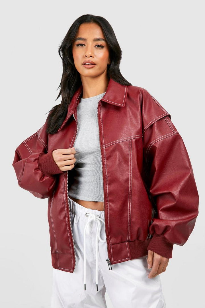 Veste bomber en cuir femme coupe classique cuir premium polyvalente