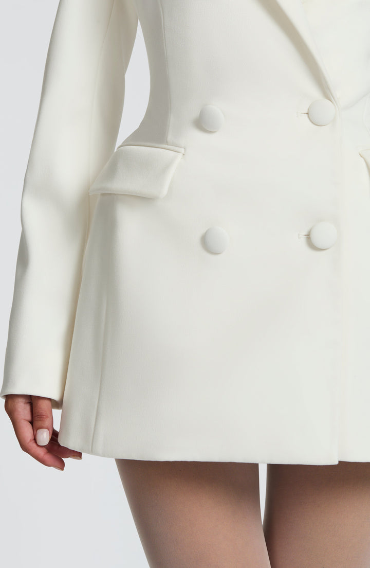 Robe blazer courte femme double boutonnage taille cintrée élégante
