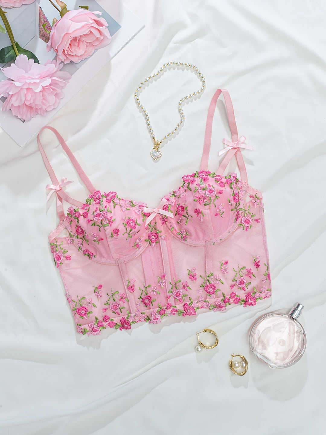 Aurelle Sheer Mesh Adjustable Bralette for Everyday Elegance