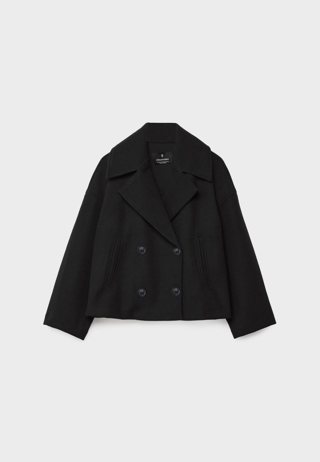 Veste courte croisée femme double boutonnage coupe droite élégante