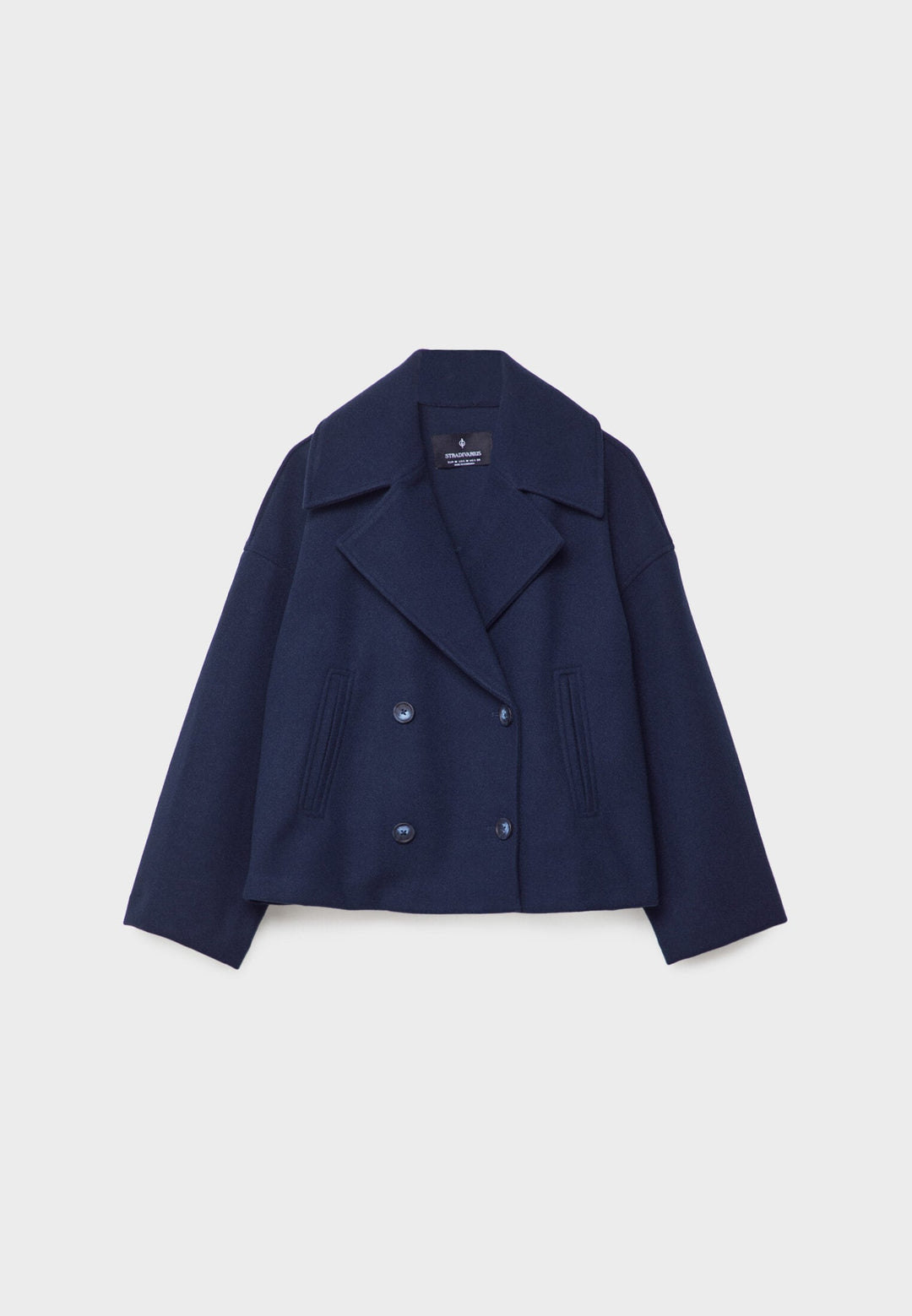 Veste courte croisée femme double boutonnage coupe droite élégante