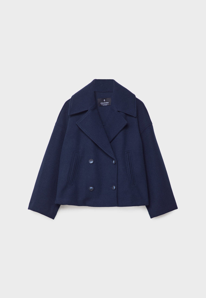 Veste courte croisée femme double boutonnage coupe droite élégante