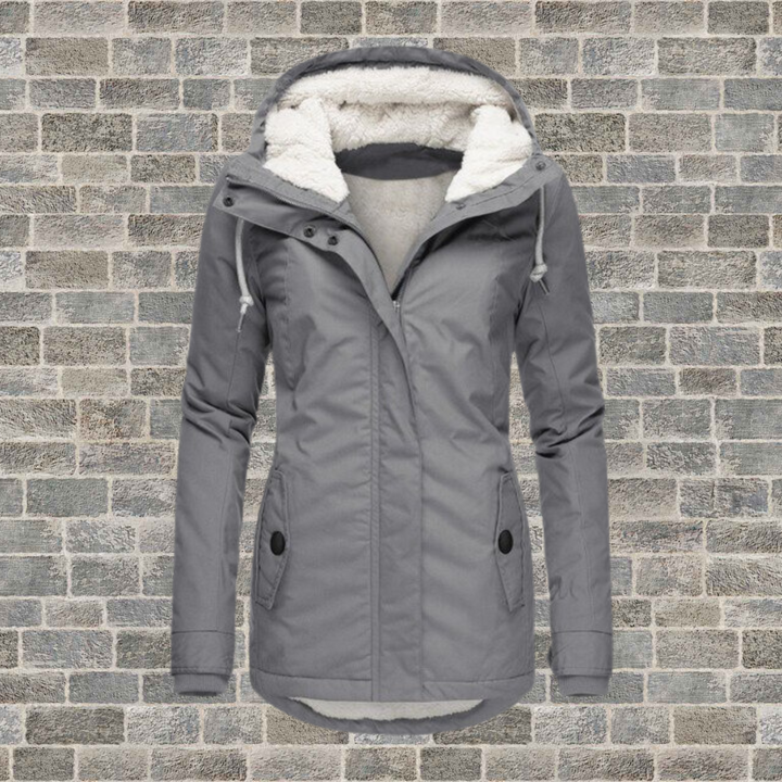 Veste d’hiver longue femme imperméable à capuche doublée chaude