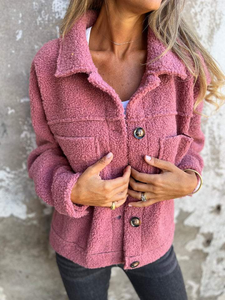 Veste mi-longue femme coupe droite col à revers chaude et élégante
