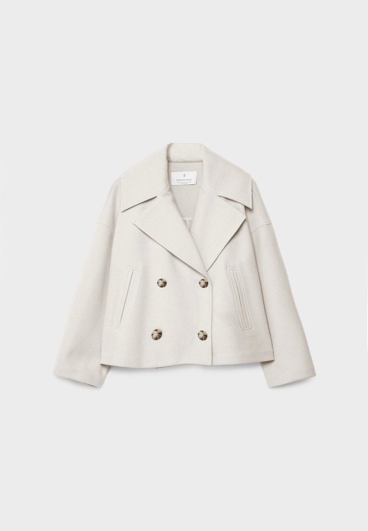 Veste courte croisée femme double boutonnage coupe droite élégante