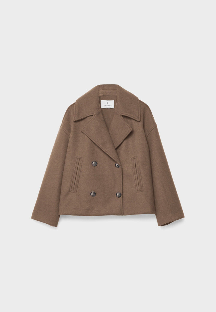 Veste courte croisée femme double boutonnage coupe droite élégante