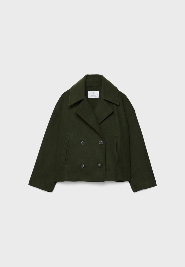 Veste courte croisée femme double boutonnage coupe droite élégante