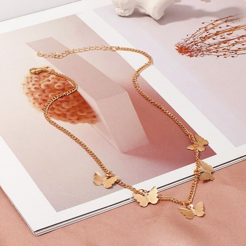 Liora Gold Butterfly Pendant Necklace – 14K Plated Elegant Charm