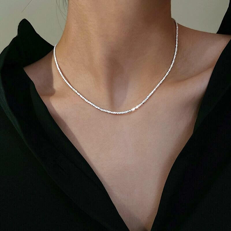 Liora Sterling Silver Sparkling Necklace – Elegant 45cm Length