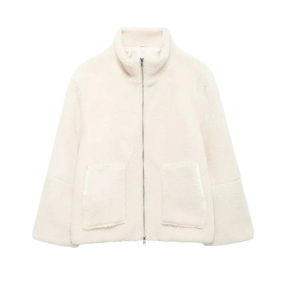 Veste polaire femme chaude doublée coupe décontractée confortable