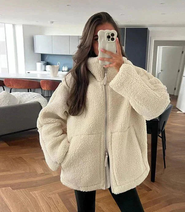 Veste polaire femme chaude doublée coupe décontractée confortable