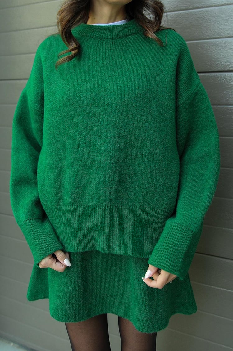 Ensemble deux pièces femme en maille premium haut ajusté jupe taille haute