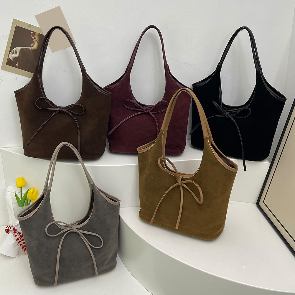 Sac à main femme bicolore nœud élégant cuir végan bandoulière