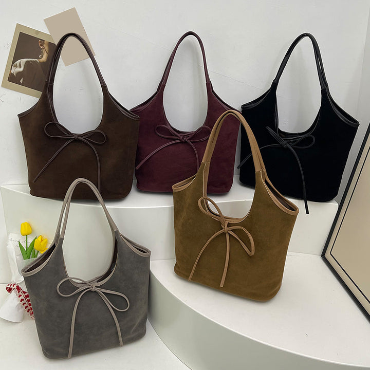Sac à main femme bicolore nœud élégant cuir végan bandoulière